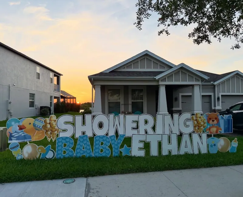 New baby yard greeting display