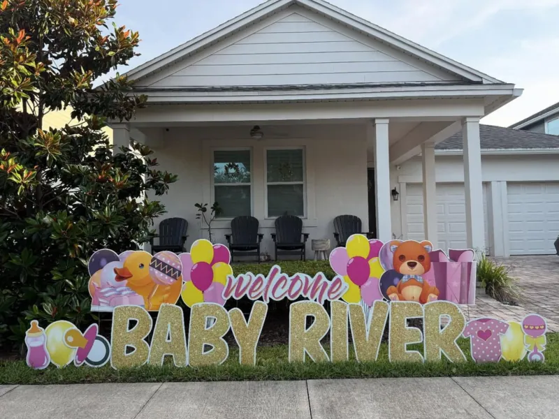 New baby yard greeting display