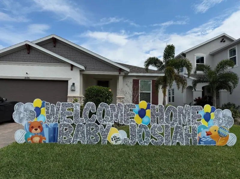New baby yard greeting display
