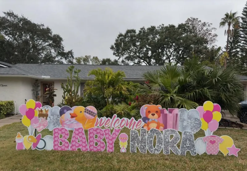 New baby yard greeting display