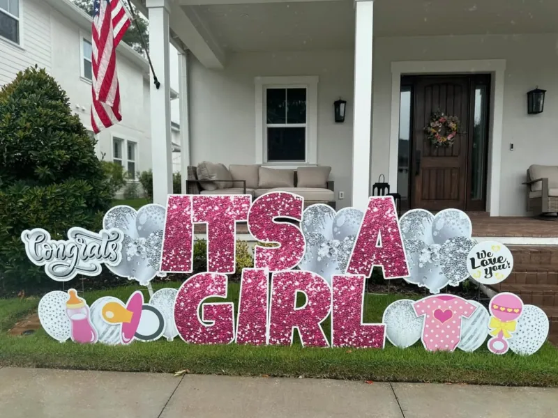 New baby yard greeting display