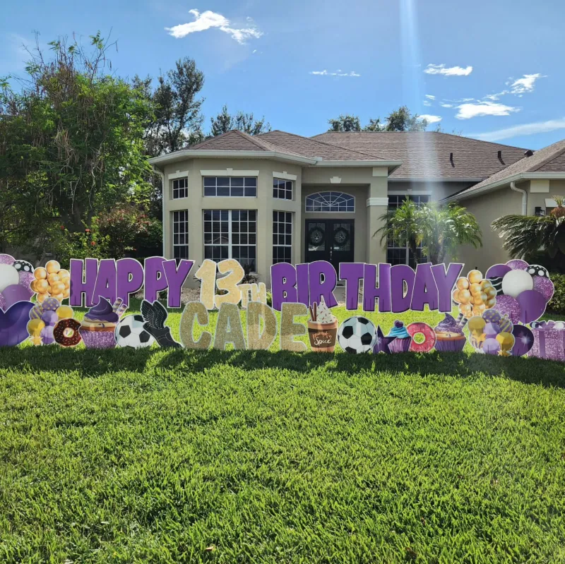 Birthday yard greeting display