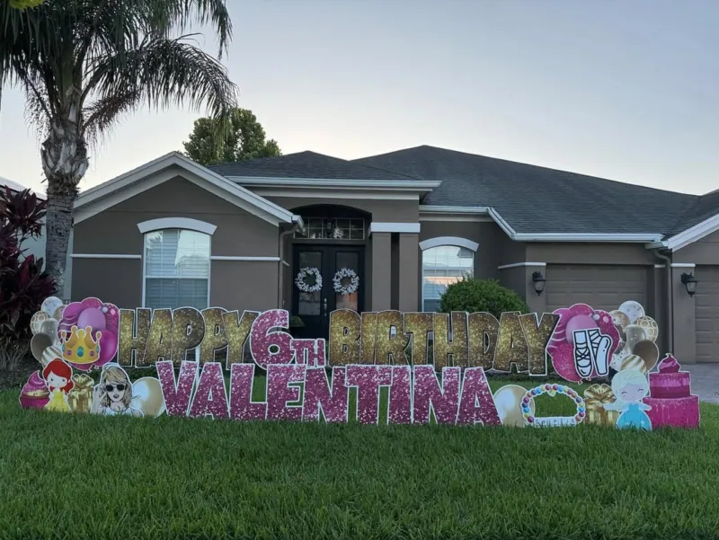 Birthday yard greeting display