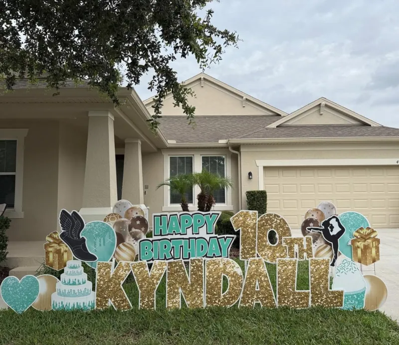 Birthday yard greeting display