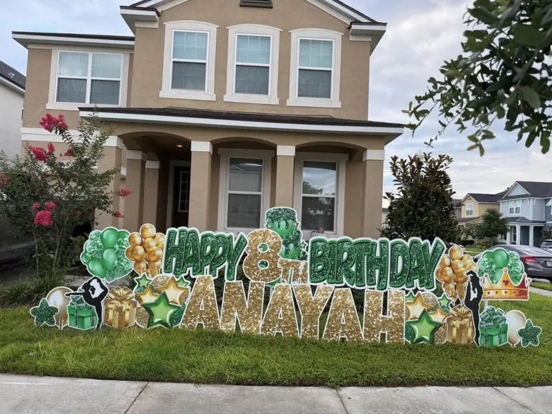 Birthday yard greeting display