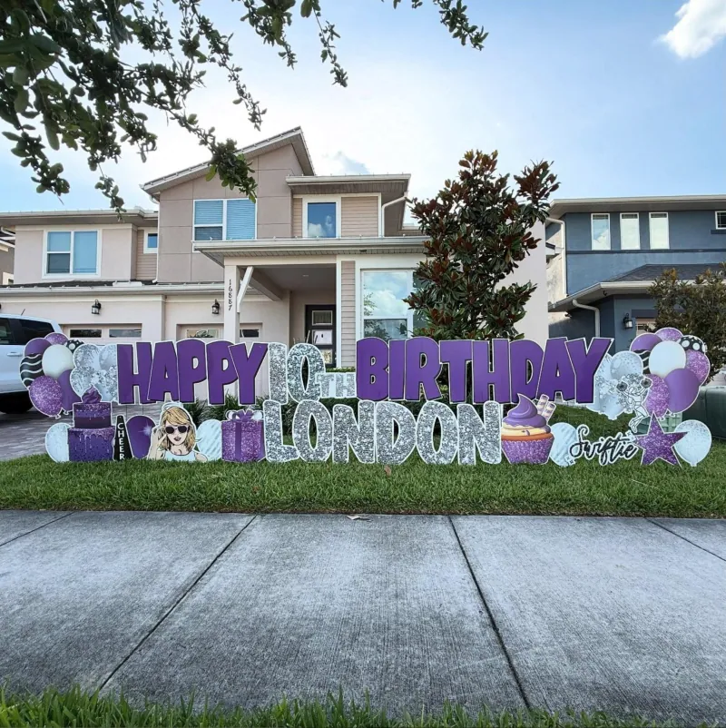 Birthday yard greeting display
