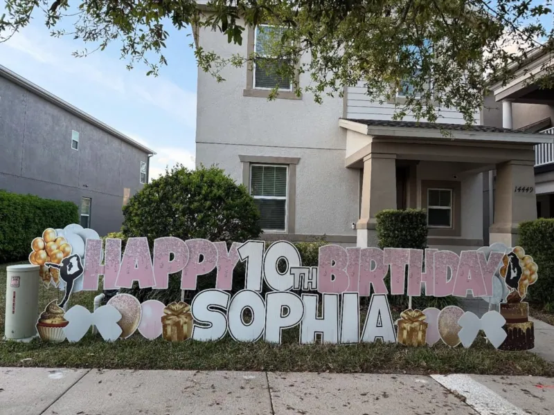 Birthday yard greeting display