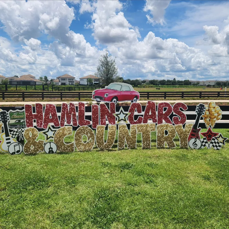 Celebration yard greeting display