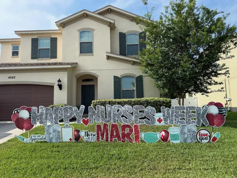 Celebration yard greeting display