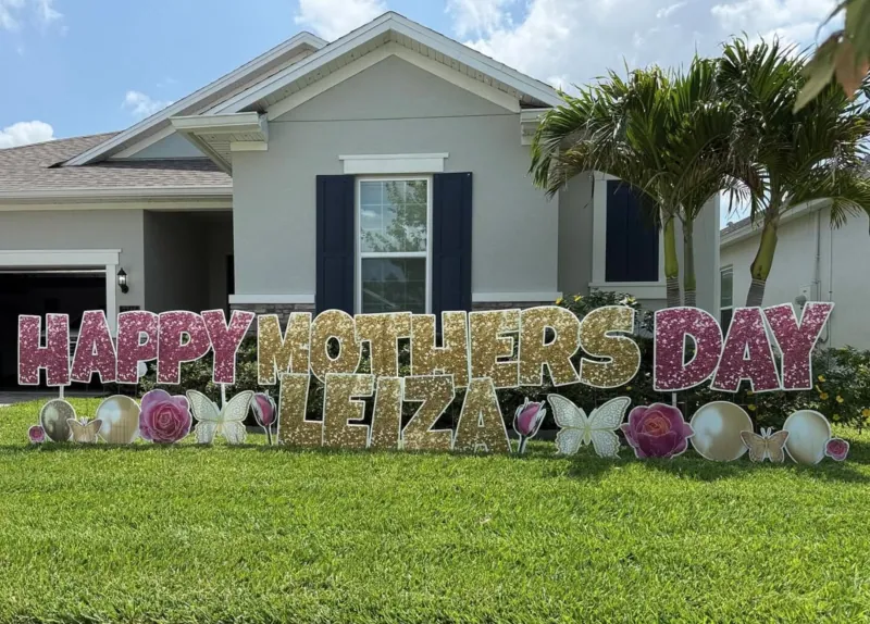 Celebration yard greeting display